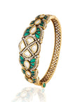 Emerald Kundan Polki Victorian Gold Bracelet