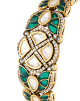 Emerald Kundan Polki Victorian Gold Bracelet