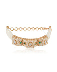Kundan Polki Pearl Dome Gold Bracelet