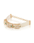 Kundan Polki Pearl Dome Gold Bracelet