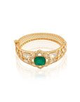 Kundan Gold Emerald Kada Bracelet