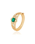 Kundan Gold Emerald Kada Bracelet
