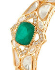 Kundan Gold Emerald Kada Bracelet
