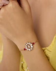 Veera Kundan Polki Rakhi Bracelet