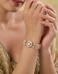 Pearl Kundan Gold Strappy Bracelet