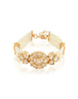 Pearl Kundan Gold Strappy Bracelet