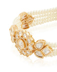 Pearl Kundan Gold Strappy Bracelet