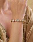 Kundan Gold Abstract Bangle