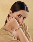 Kundan Gold Abstract Bangle