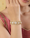 Kundan Pearl Gold Bangle
