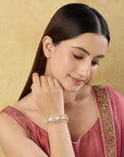 Kundan Pearl Gold Bangle