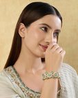 Festive Mint Kundan Gold Kada Bangle