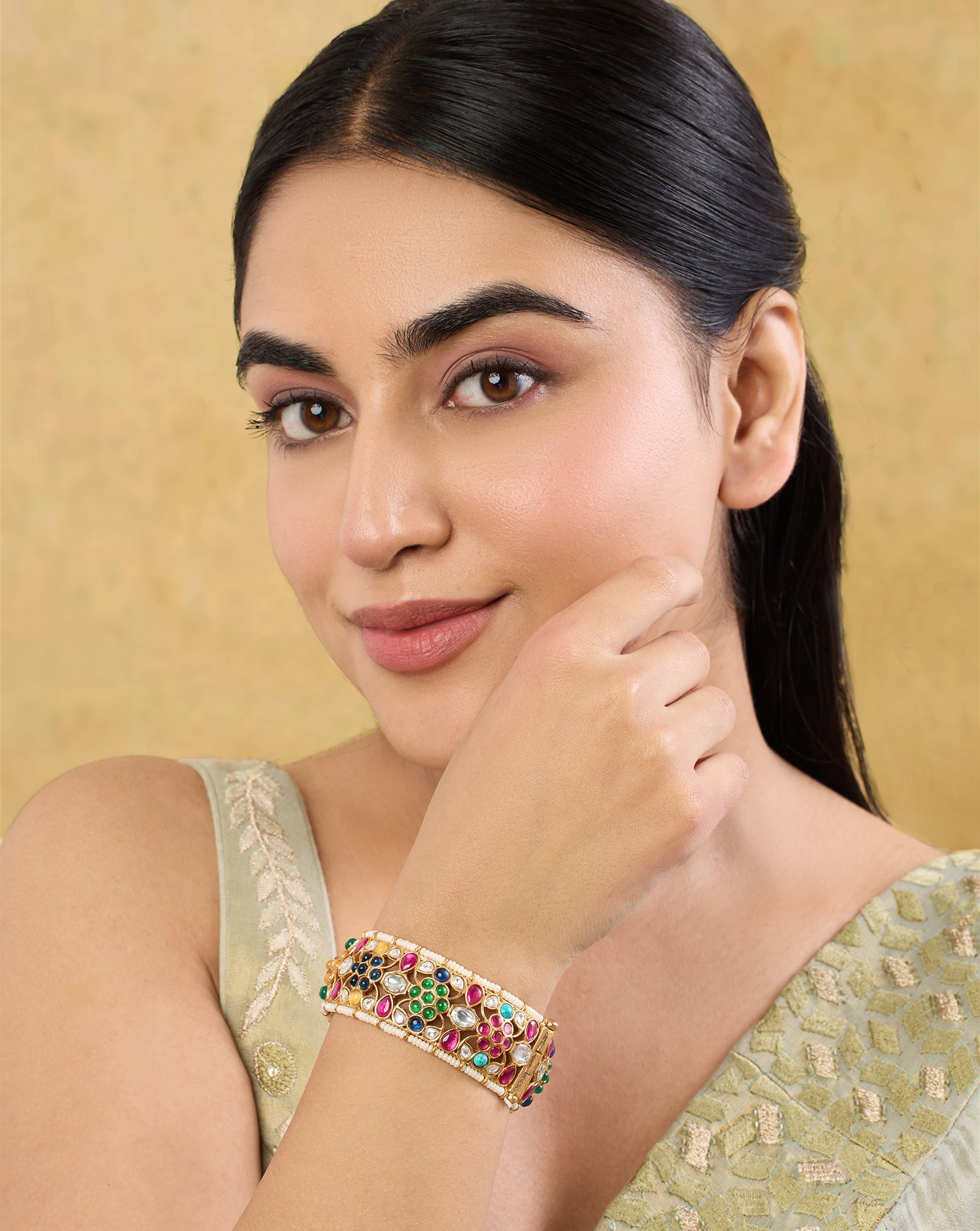 Aureny Kundan Polki Bangle