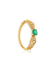 Emerald Solitaire Kundan Gold Bracelet