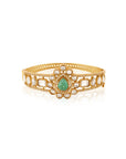 Emerald Green Kundan Gold Bracelet