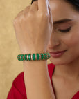 Zircon Green Striped Bangle