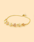 Ruby Floral Jadau Gold Bracelet
