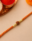 Rudraksh Red Yellow Traditional Rakhi
