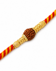 Rudraksh Red Yellow Traditional Rakhi