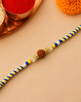 Rudraksh Yellow Blue Thread Rakhi