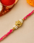 Gold Ganesha Red Traditional Rakhi