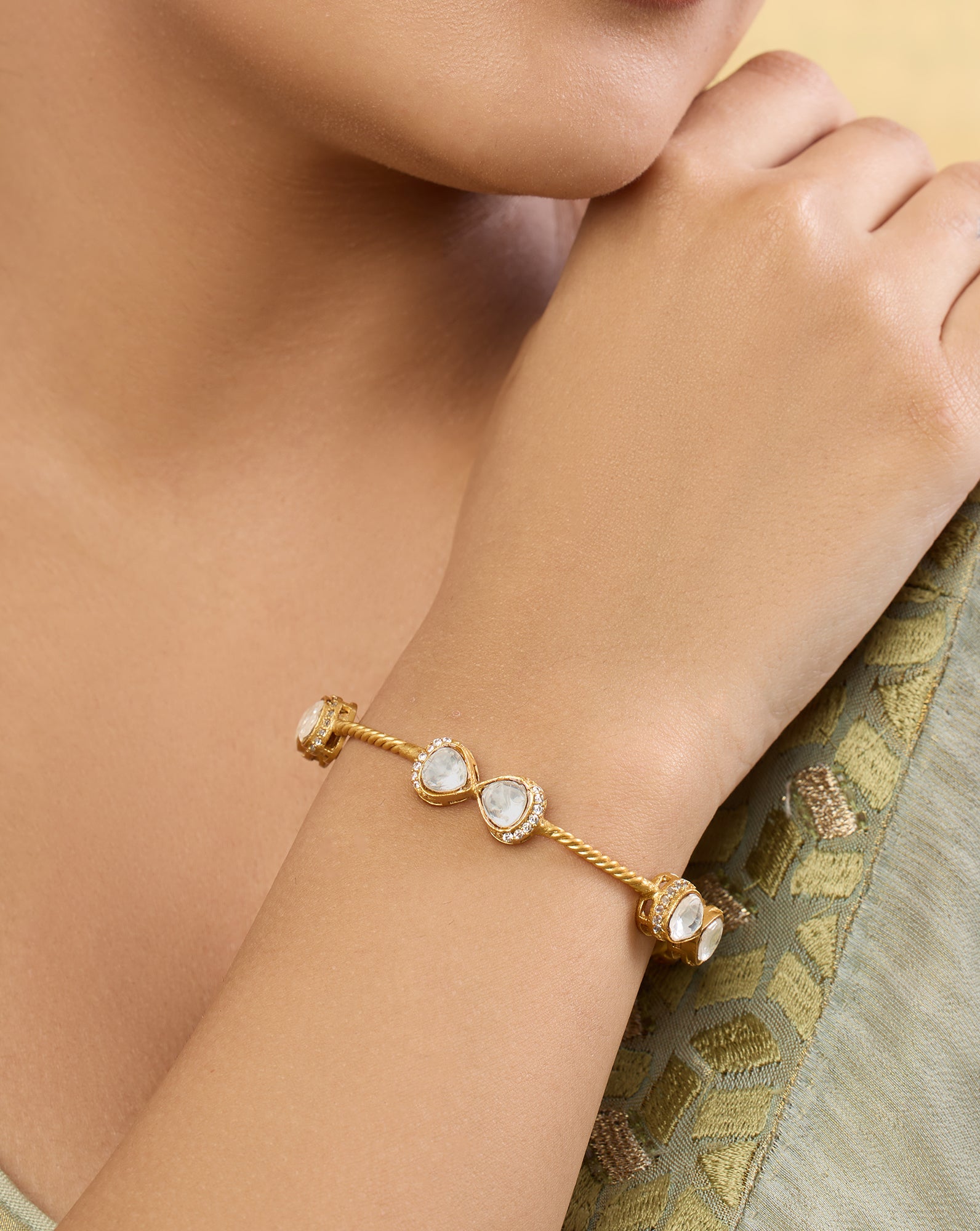 Mandara Kundan Polki Bangle