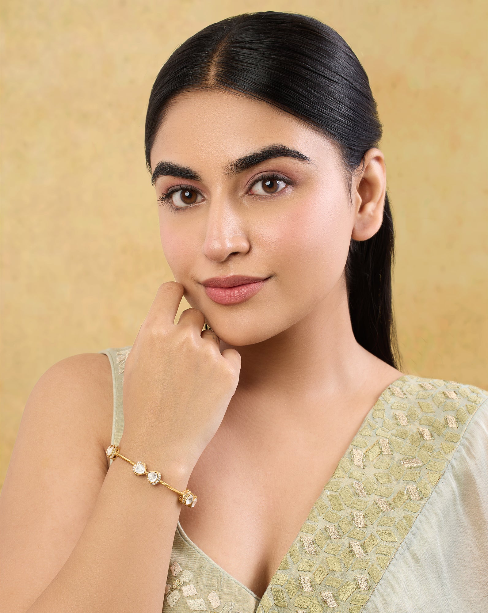 Mandara Kundan Polki Bangle