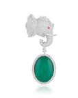 Haathi Panna Zircon Brooch