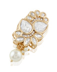 Kundan Pearl Drop Brooch