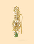 Pearl Emerald Kundan Kalgi Brooch
