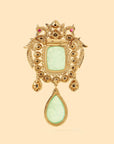 Emerald Drop Kundan Brooch