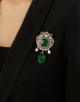 Square Emerald Kundan Brooch