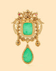 Square Emerald Kundan Brooch