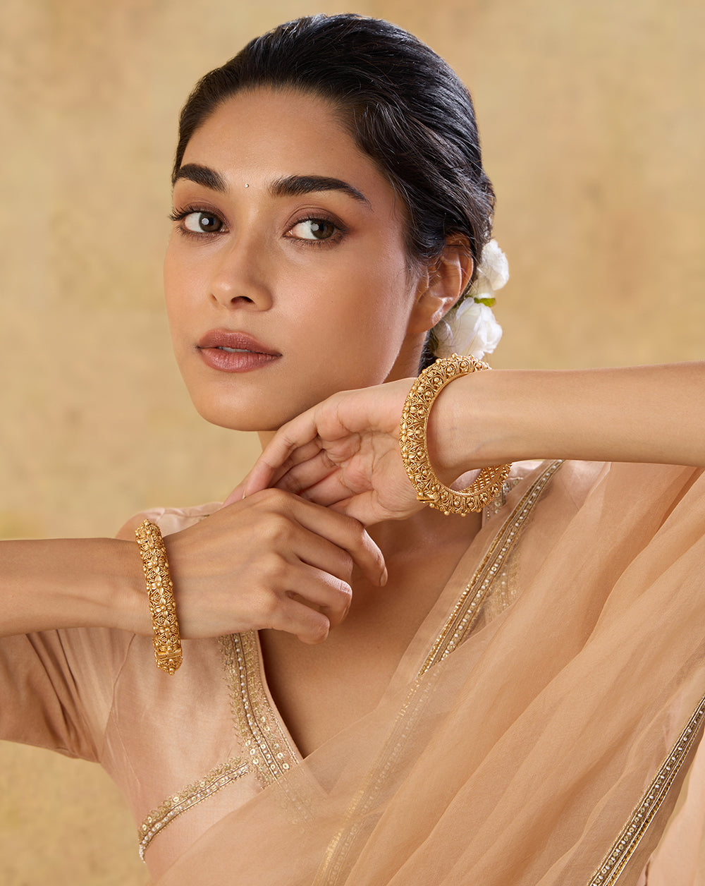 Festive Gold Temple Bangles