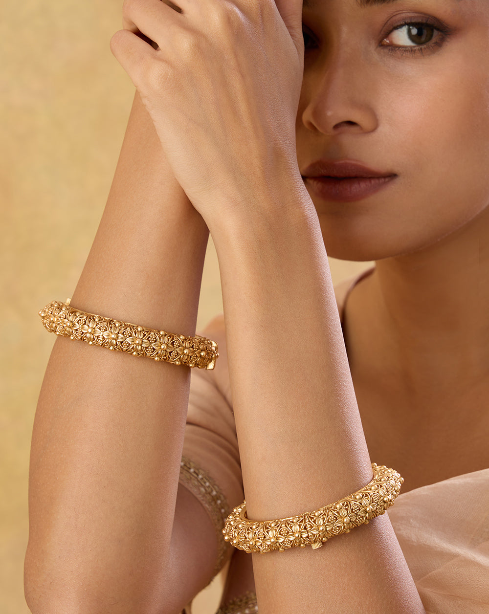 Festive Gold Temple Bangles