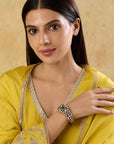 Gold Kundan Polki Statement Bracelet