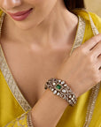 Gold Kundan Polki Statement Bracelet