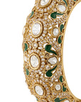 Gold Kundan Polki Statement Bangle Bracelet