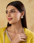Polki Kundan Gold Festive Stud Earrings
