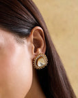 Polki Kundan Gold Festive Stud Earrings