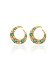 Gold Kundan Polki Hoop Earrings