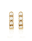 Polki Kundan Gold Festive Hoop Earrings