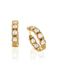 Polki Kundan Gold Festive Hoop Earrings