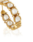 Polki Kundan Gold Festive Hoop Earrings