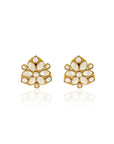 Polki Kundan Gold Trikone Stud Earrings