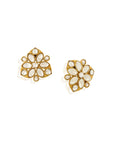 Polki Kundan Gold Trikone Stud Earrings