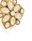 Polki Kundan Gold Trikone Stud Earrings
