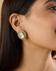 Polki Kundan Gold Festive Statement Earrings
