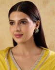 Green Polki Kundan Earrings