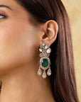 Polki Kundan Gold Statement Earrings